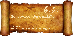 Gerbovics Jeremiás névjegykártya